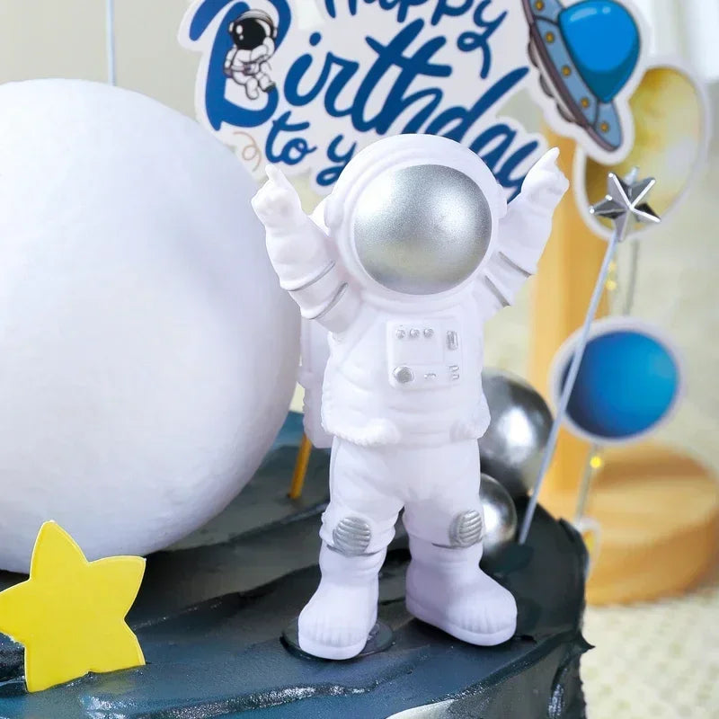 Astronaut Cake Topper Outer Space Birthday Decoration Astronaut Cake Decoration Planet Moon Baby Shower Kids Party mariage doré Oasis Select