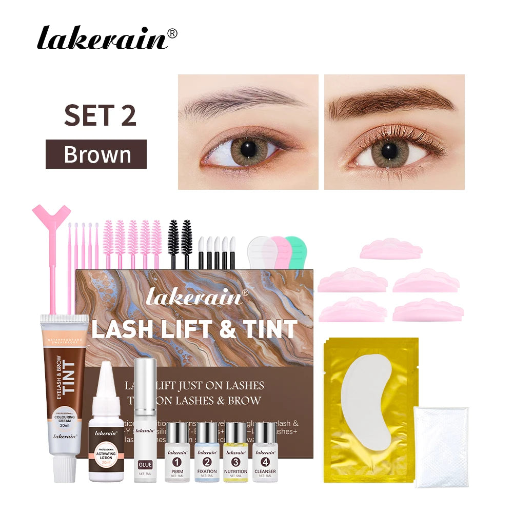 Brow Lamination & Tint Kit And Lash Lift Professional Brow Lamination Eyelash Lifting Perming Lashes Eyes Enhancer Makeup Tools Oasis Select Eyebrow Brown