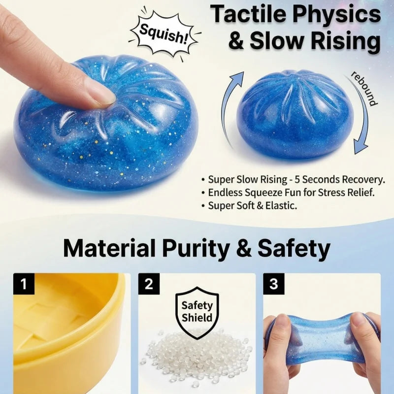 Colorful Steamed Bun Squeeze Toy Squishy toy Slow Rebound Soft Pinch Relieve stress improve focus Decompression Party Gifts Oasis Select