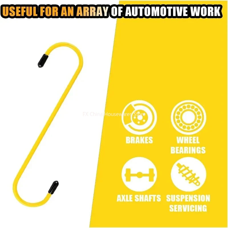 S-Shaped Brake Caliper Hanger Hooks with Rubber Tips - Universal Auto Tool for Brake Pad Replacement & Maintenance Oasis Select