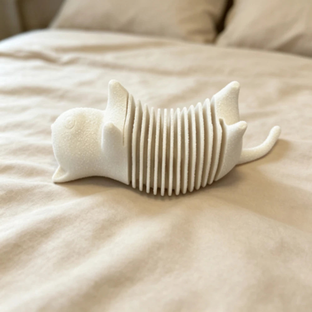3D Printed Spring Cat Figurine Flexible Wobble Kitty Statue Cute Fidget Cat Desktop Decor Novelty Stress Relief Collectible Gift Oasis Select