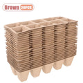 20/40PCS Biodegradable Pulp Seedling Trays Grid Lightweight Breathable Seed Starter Pots for Succulents Vegetables Garden Oasis Select Brown-20PCS