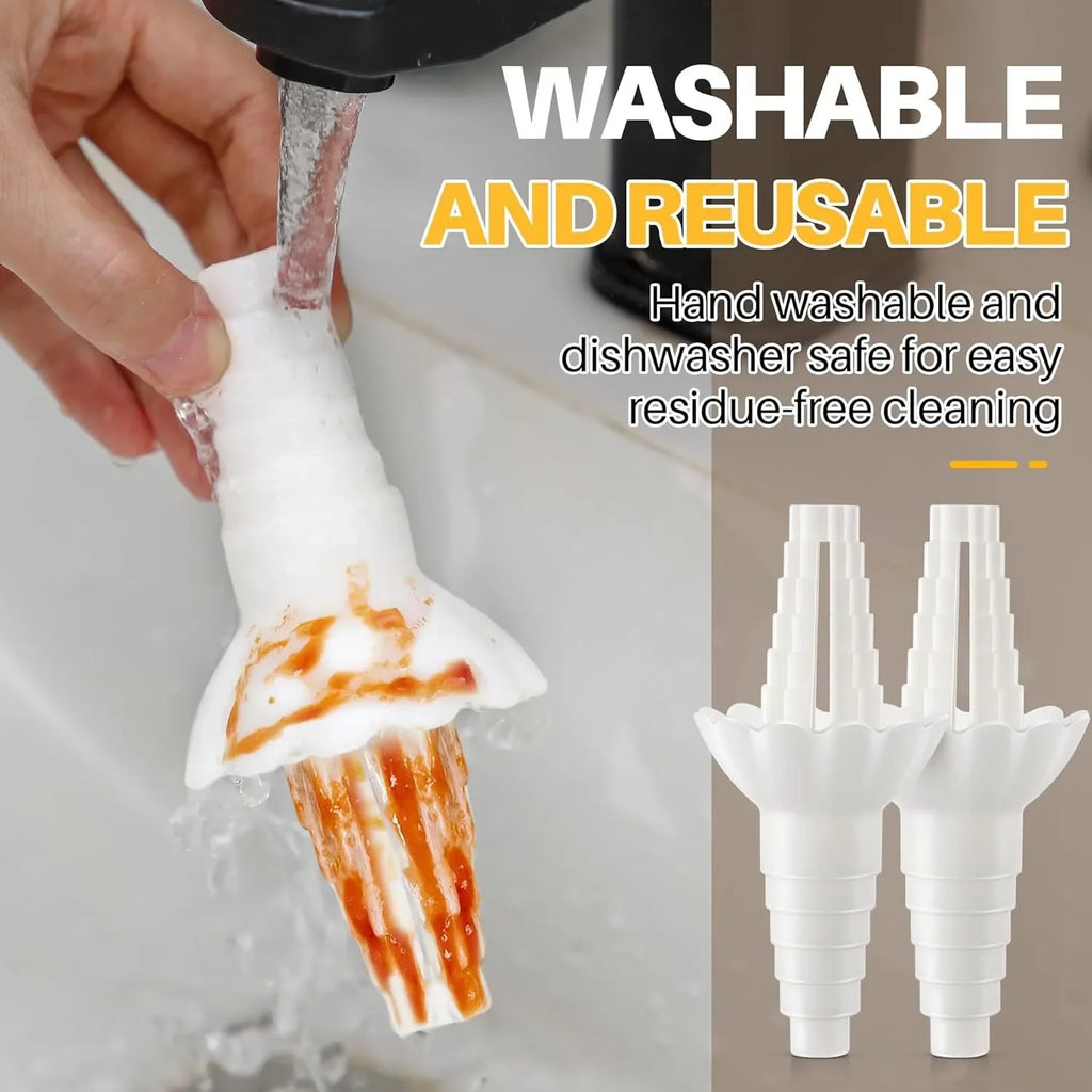Universal Bottle Emptying Kit - Reusable Liquid Transfer Connector with No Waste Funnel Adapter, Compatible with Soap, Shampoo Oasis Select