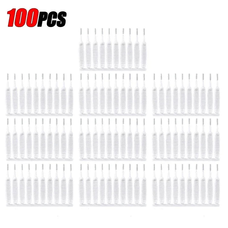 10-100PCS Shower Cleaning Brush Bathroom Micro Nylon Brush Nozzle Anti-blocking Cleaning Tools Bathroom Accessories Oasis Select 100PCS
