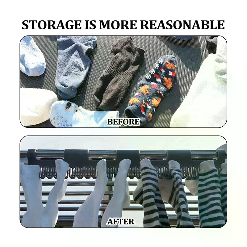 2 PCS Hanging Rod Sock Rack, Clothes Hanger Suitable For Drying Socks, Towels, Underwear And Other Small Clothing Items Oasis Select