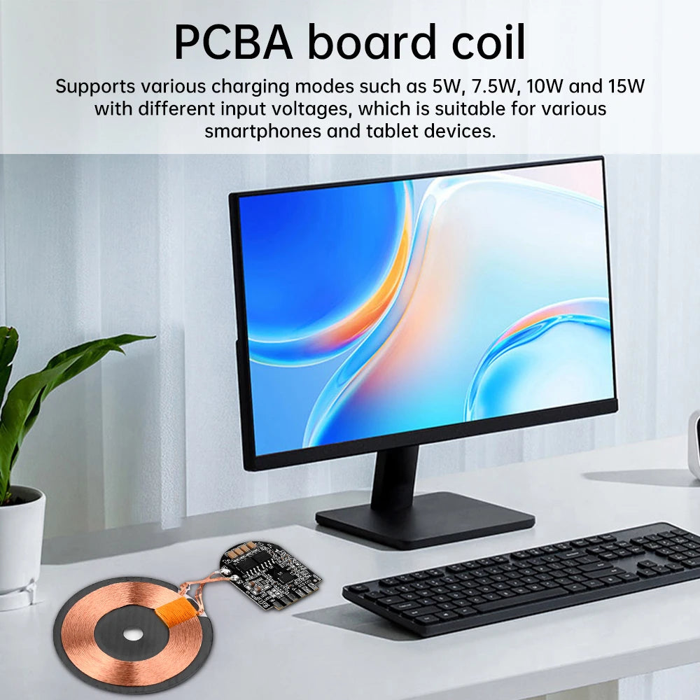 15W High Power Wireless Charger Module Wireless Charger Transmitter Module PCBA Board Coil Support Magnetic Pop-up Window Oasis Select