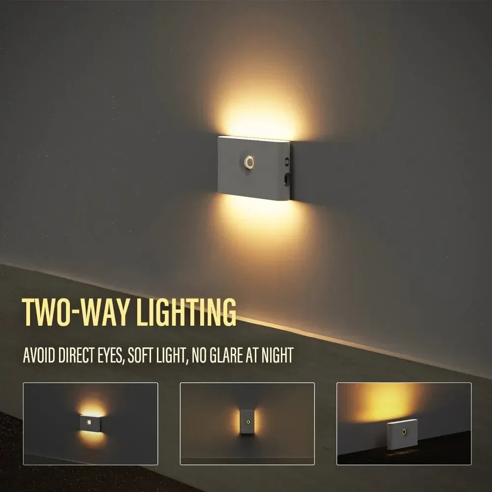 3000k Led Wall Lamp Night Light Motion Sensor Wireless Magnetic Rechargeable Torch ABS Smart Bedroom Lantern Corridor Bedside Oasis Select