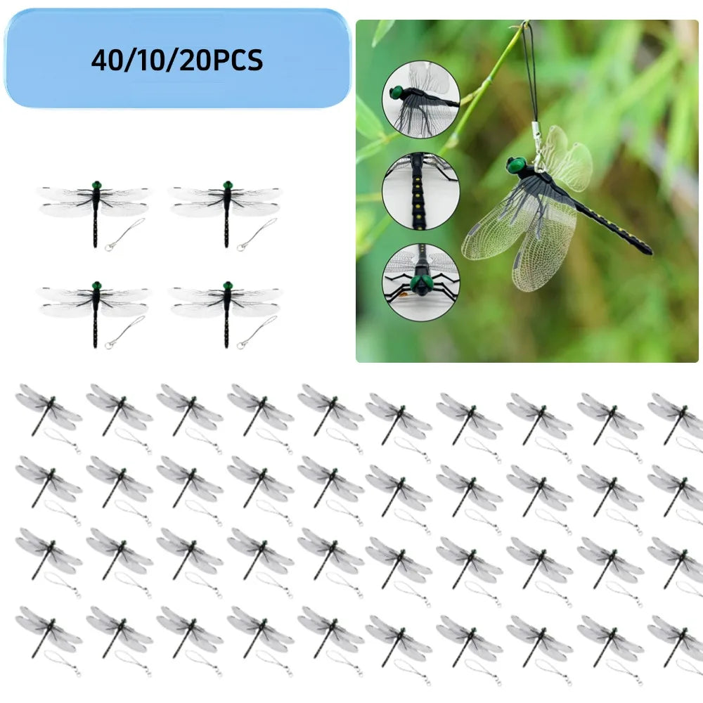 4-20pc Simulation Dragonfly Mosquito Repellent Mini Dragonfly Ornament Simulation Dragonfly Animal Model For Outdoor Garden Farm Oasis Select
