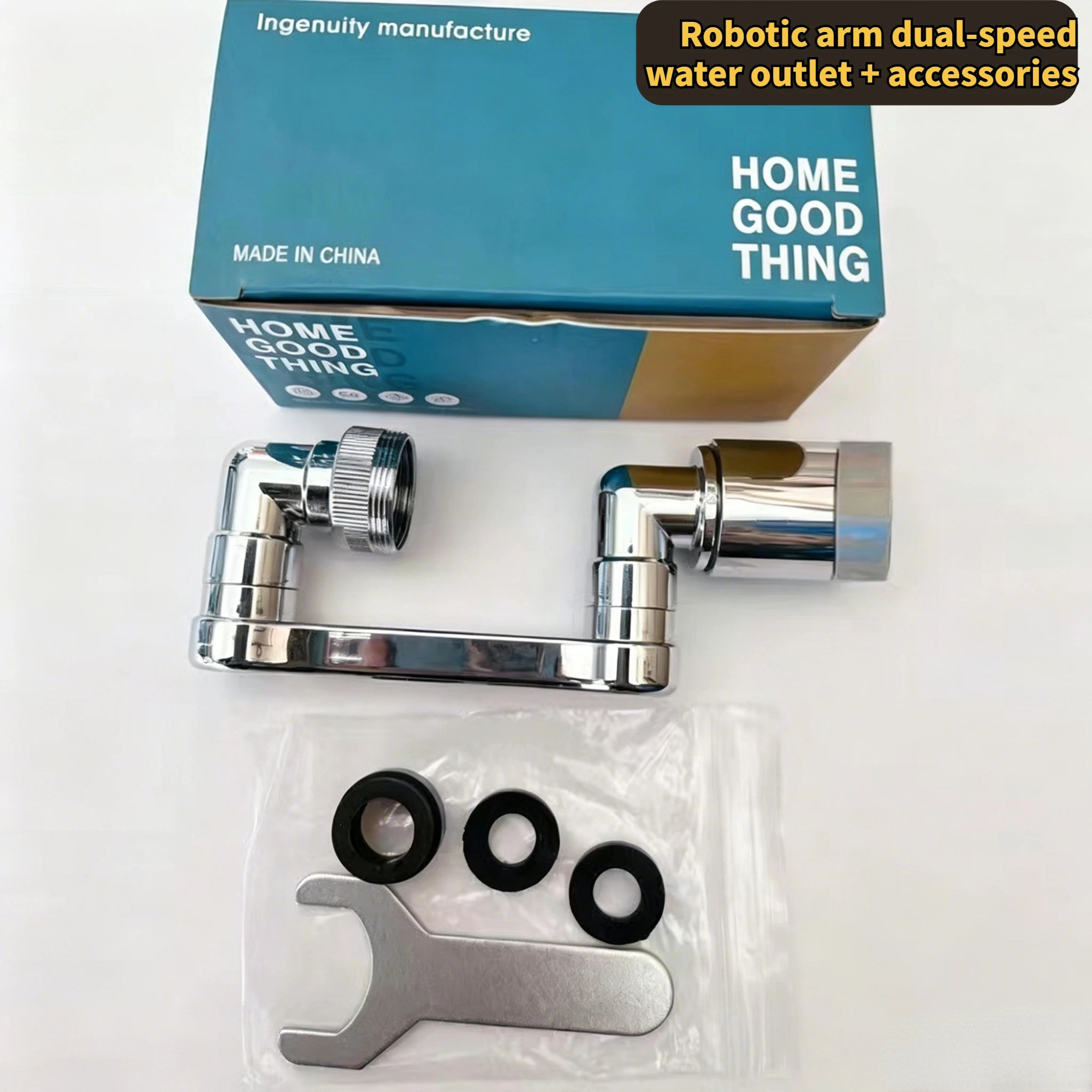 Swivel Robotic Arm Faucet Aerator Extender – Kitchen & Bathroom Faucet Aerator Extender Oasis Select Silver