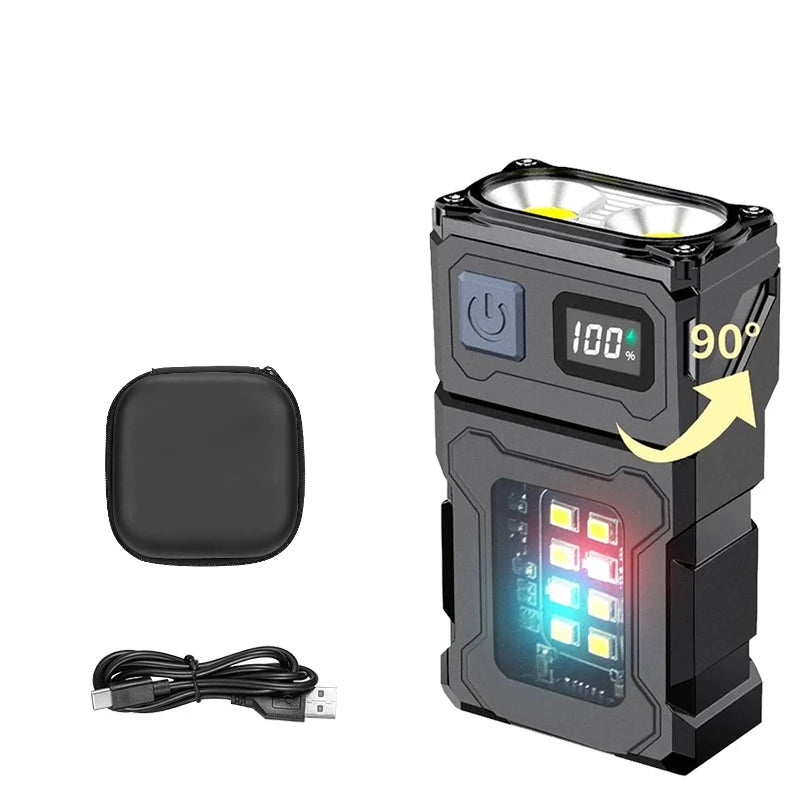 Mini USB-C Rechargeable LED Flashlight | COB, Magnetic, IPX4