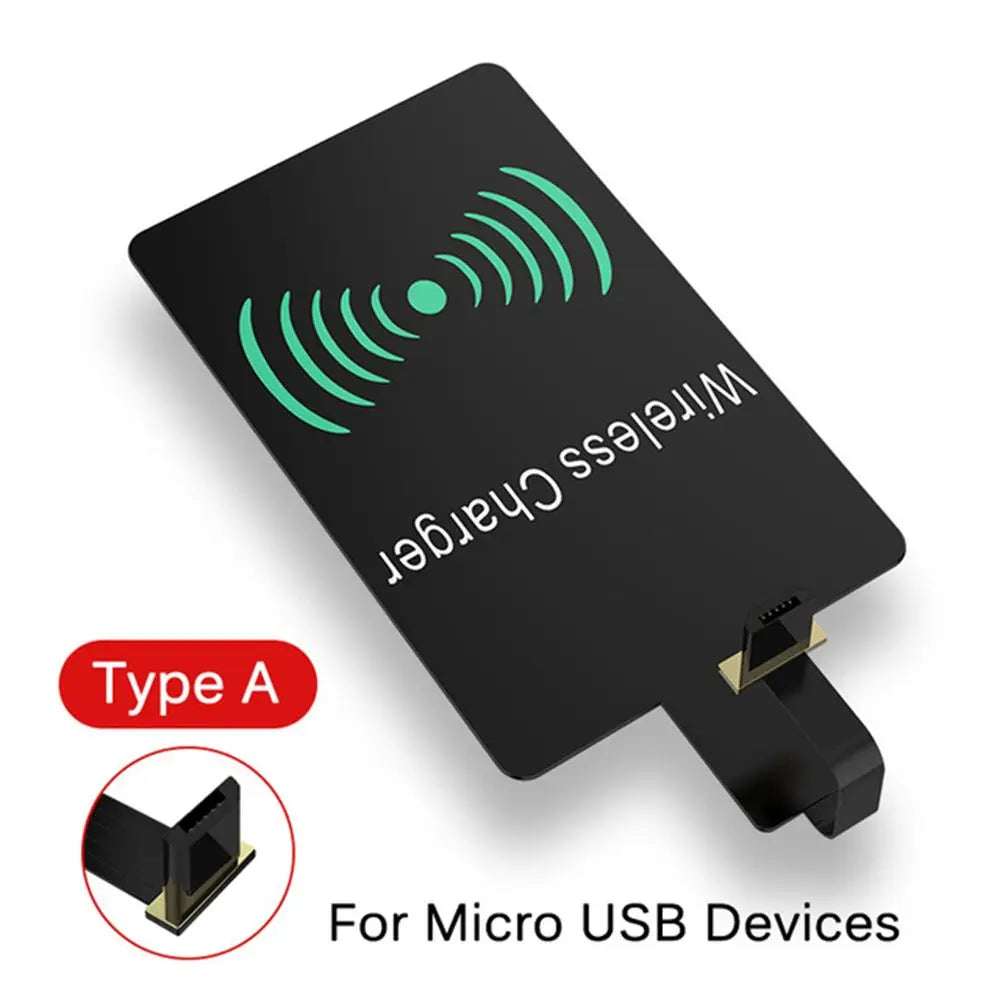 For iPhone 5 5S SE 6 6S 6Plus 7 Plus Android Type-C Adapter Qi Wireless Charging Induction Patch Charge Coil Receiver Charger Oasis Select