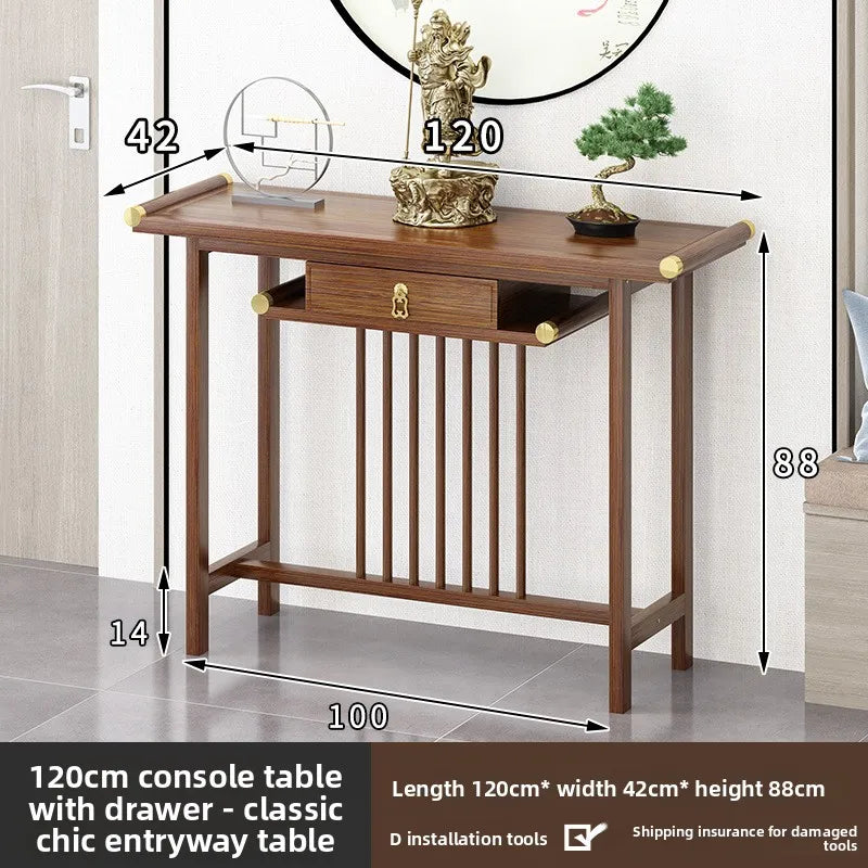 New Chinese-style table, end view table, table case, Zen-style foyer Buddhist table, end view table, porch cabinet, narrow style Oasis Select 120Cm with pumping