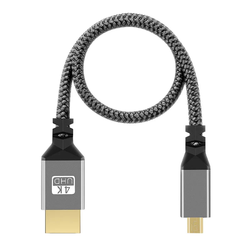 5m 3m 4k Micro HDMI Nylon Braid Cable HD 4K@60HZ V2.0 Compatible Micro MicroHDMI TO HDMI Extension Cable For Camera Projection Oasis Select