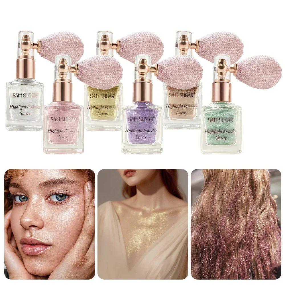 SAM SUGAR Fine Glitter Highlighter Spray – Face & Body Shimmer
