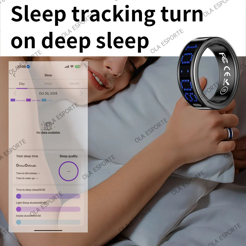 Smart Ring LED Display – Heart Rate, Sleep & Step Tracker