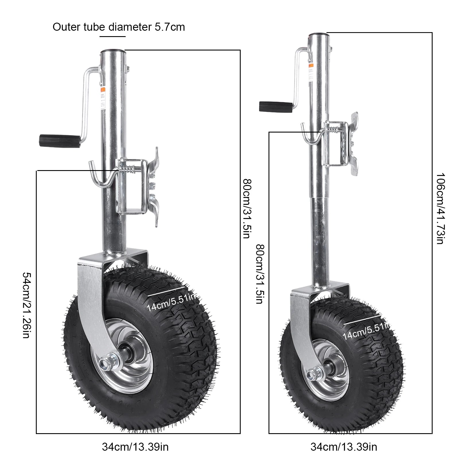 2000 lb Swivel Tongue Trailer Jack – 13.38" Wheel for RV & Boat Swivel Tongue Trailer Jack Oasis Select