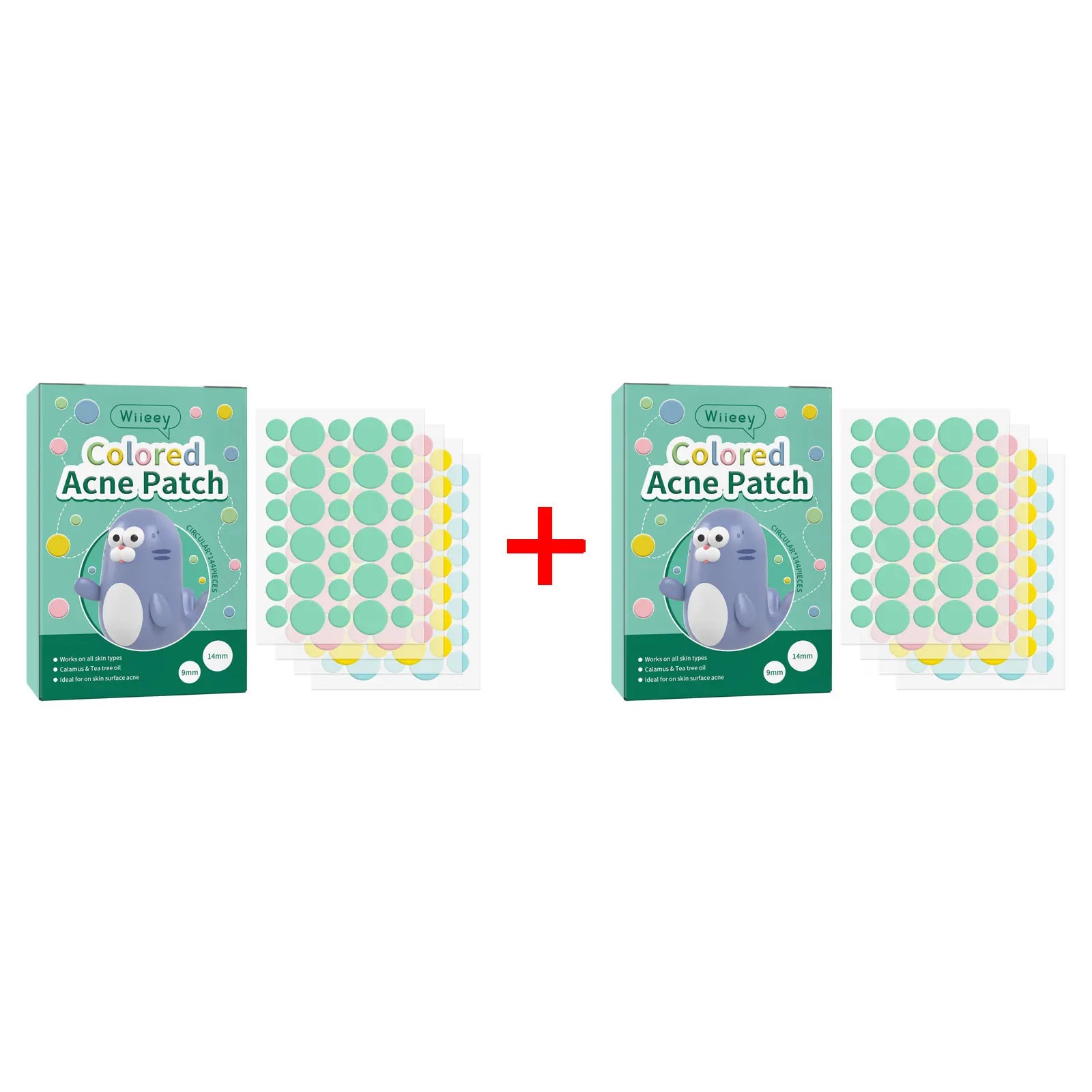 Wiieey Star Acne Patches – Colorful Pimple Stickers 144–288pc Acne Pimple Patch Oasis Select Circle 144pcs x 2