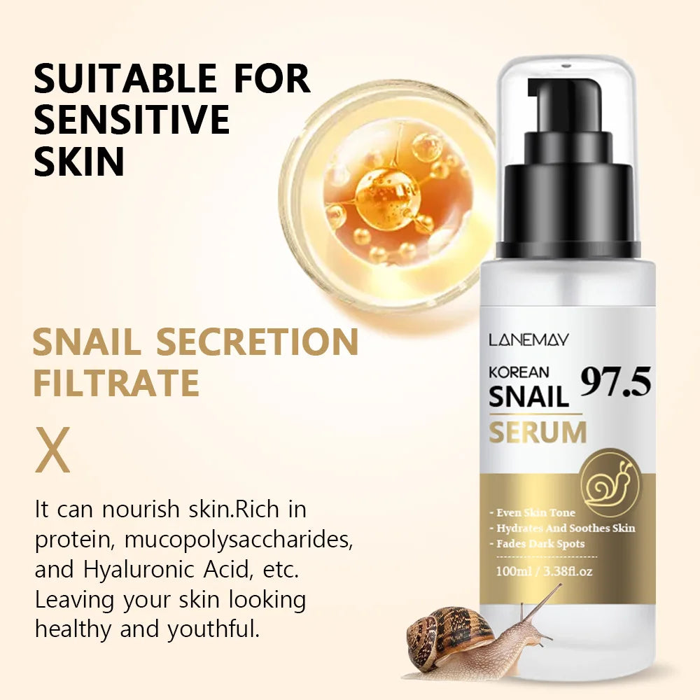 Lanemay Snail Essence Face Serum – Hydrating & Brightening 100ml