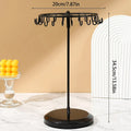 1pc Iron Jewelry Rack, Rotating Necklace Display Rack with 23 Hooks, Jewelry Storage Rack, Suitable for Earrings, Bracelets, Etc Oasis Select black