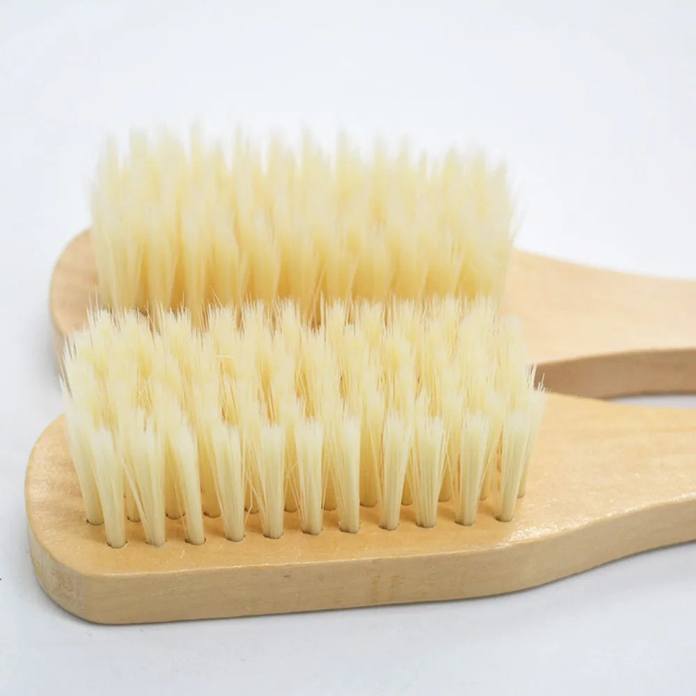 Soft Wool Wooden Handle Shoe Washing Brush Comfortable Handle Cleaning Brush Hanging Hole Bathtub Brush Hat Brush Soft Brush Oasis Select