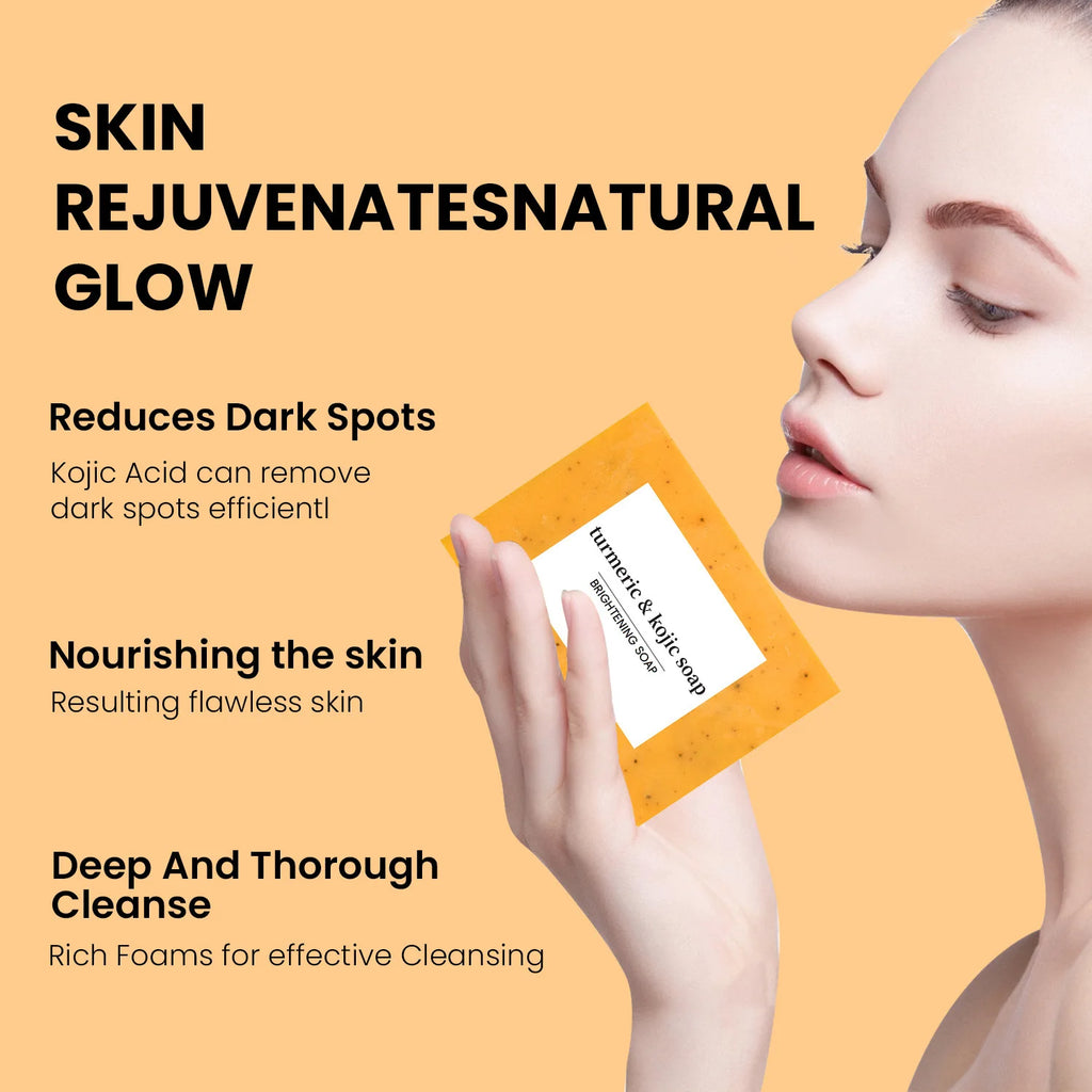 Turmeric Cleanser & Soap Sets Deeply Cleansing Kojic Acid Blackhead Remover Skin Cleansing Oil Control Fade Acne Marks Brighten Oasis Select
