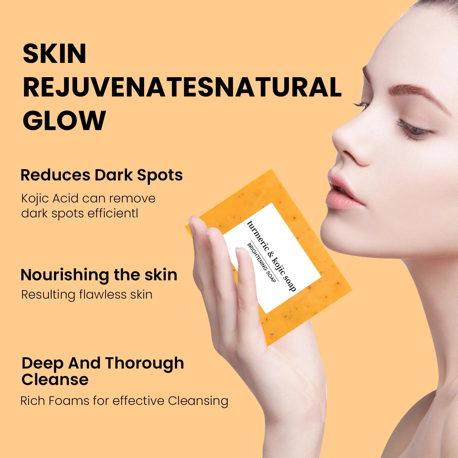 Turmeric Cleanser & Soap Sets Deeply Cleansing Kojic Acid Blackhead Remover Skin Cleansing Oil Control Fade Acne Marks Brighten Oasis Select