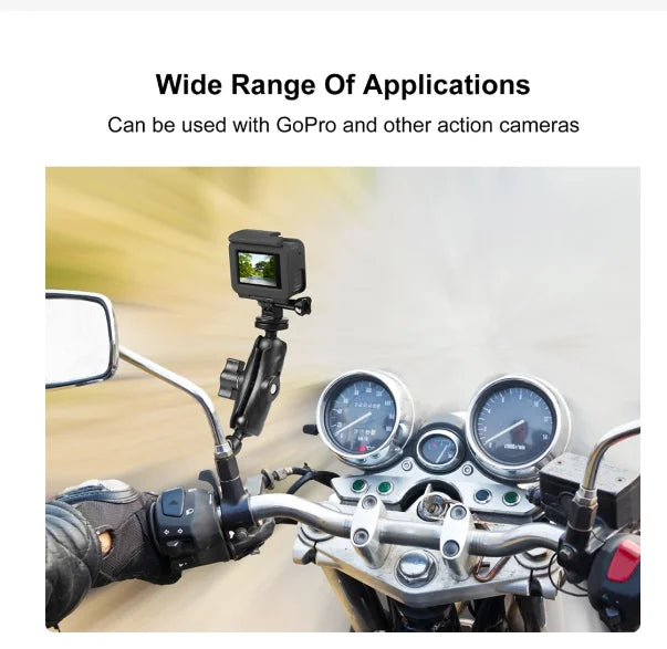 Motorcycle Handlebar Camera Mount for GoPro, Insta360 & DJI