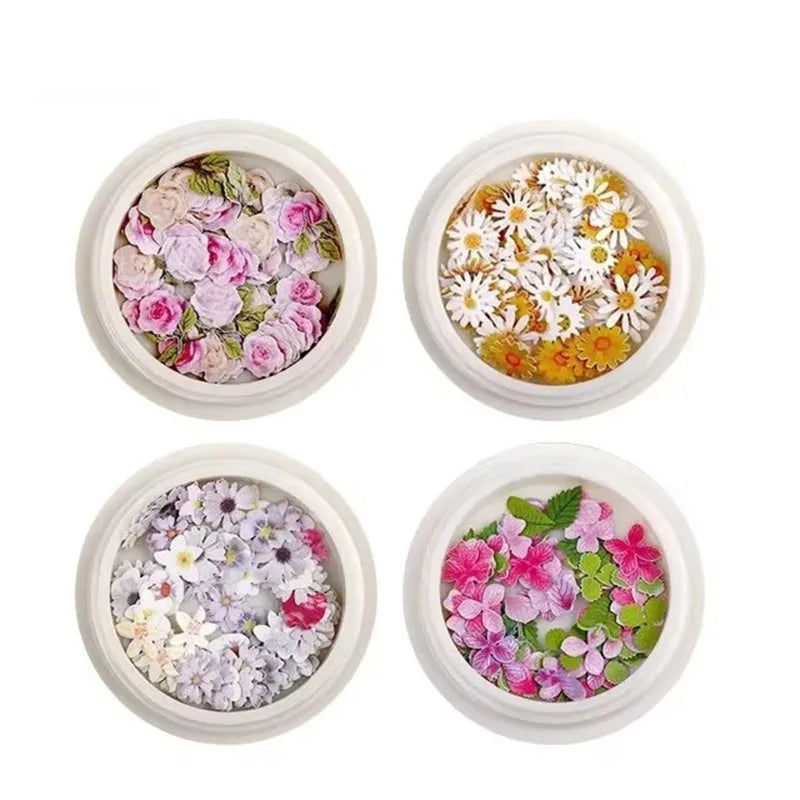 1/3/4Pcs Mixed-color Dried Flowers Resin Craft Dry Flowers Nail Art Decoration Natural Ultra-thin Mini Nail Flowers Oasis Select 01-03-07-08