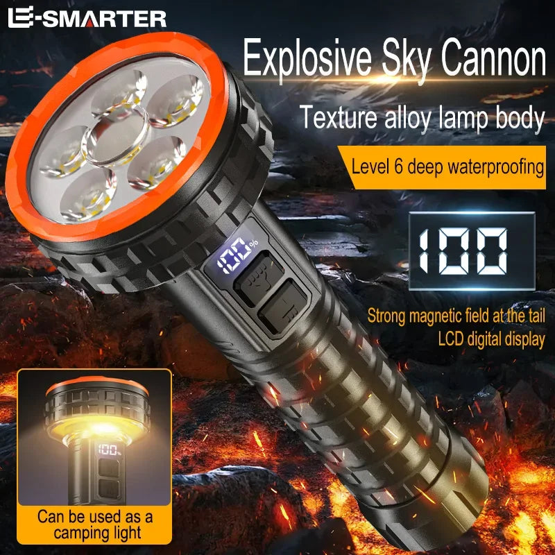 Outdoor Super Bright Portable Lighting Highlight Powerful LED Flashlight USB Rechargeable Flashlight LED Camping Light travel Oasis Select
