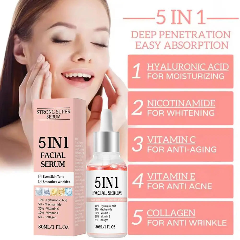 5-in-1 Face Serum – Vitamin C, Niacinamide & Hyaluronic Acid