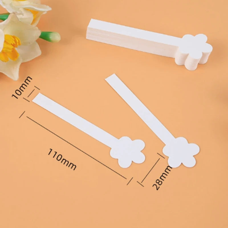 100pcs/lot Round Head Testing Aromatherapy Fragrance Perfume Essential Oils Test Tester Paper Strips Flower Shape Oasis Select 9EA