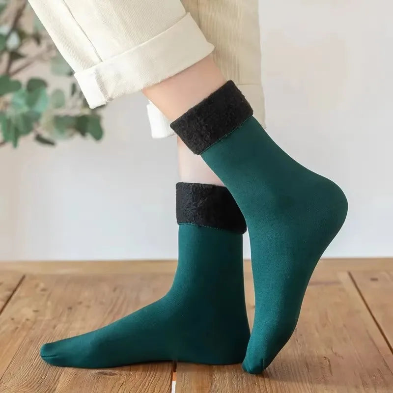 1 3 5pairs Women's Velvet Thick Floor Socks Home Sleeping Winter Warm
