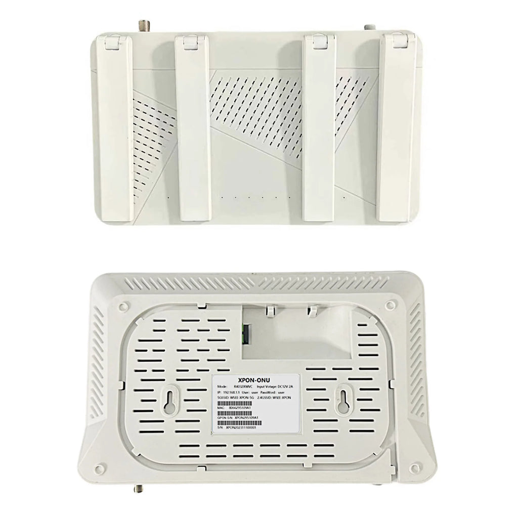 Optical Network Unit，Dual-band 2.4GHz/5GHz Wi-Fi 6 ONU + VOIP + CATV ONT All-in-One，uses passive optical network technology Oasis Select WHITE