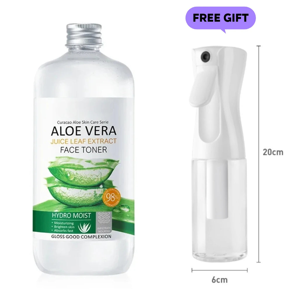 500ml Aloe Vera Hydrating Facial Toner Soothing Extract Water for Dry Sensitive Skin Moisturizing Spray with Spray Bottle Oasis Select 500ml set