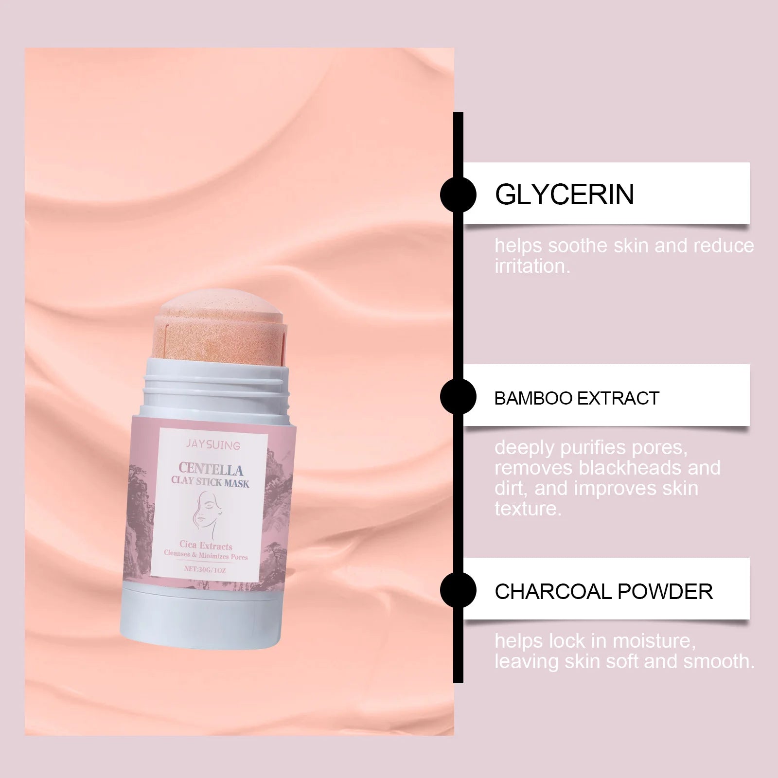 Centella Asiatica Mud Stick Mask Deep Cleansing Pore Minimizer Blackhead Removal Brightening Hydrating Soothing Facial Care Mask Oasis Select