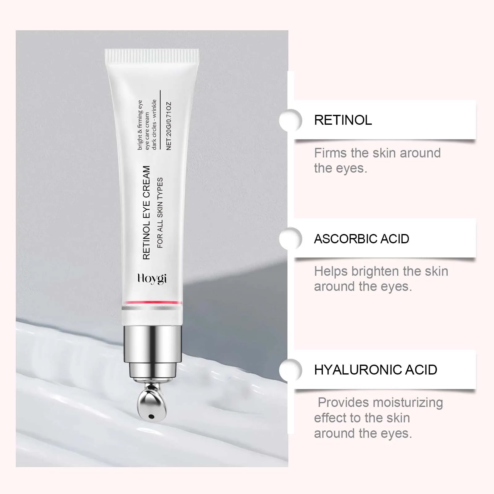 Hoygi Retinol & Bee Venom Eye Cream – Wrinkles & Dark Circles Anti-Aging Eye Cream Oasis Select