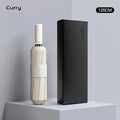 Fully Automatic Umbrella Enlarged Thickened and Reinforced Large Folding Umbrella for Heavy Rain Oasis Select Curry 125cm 10K full-fiber