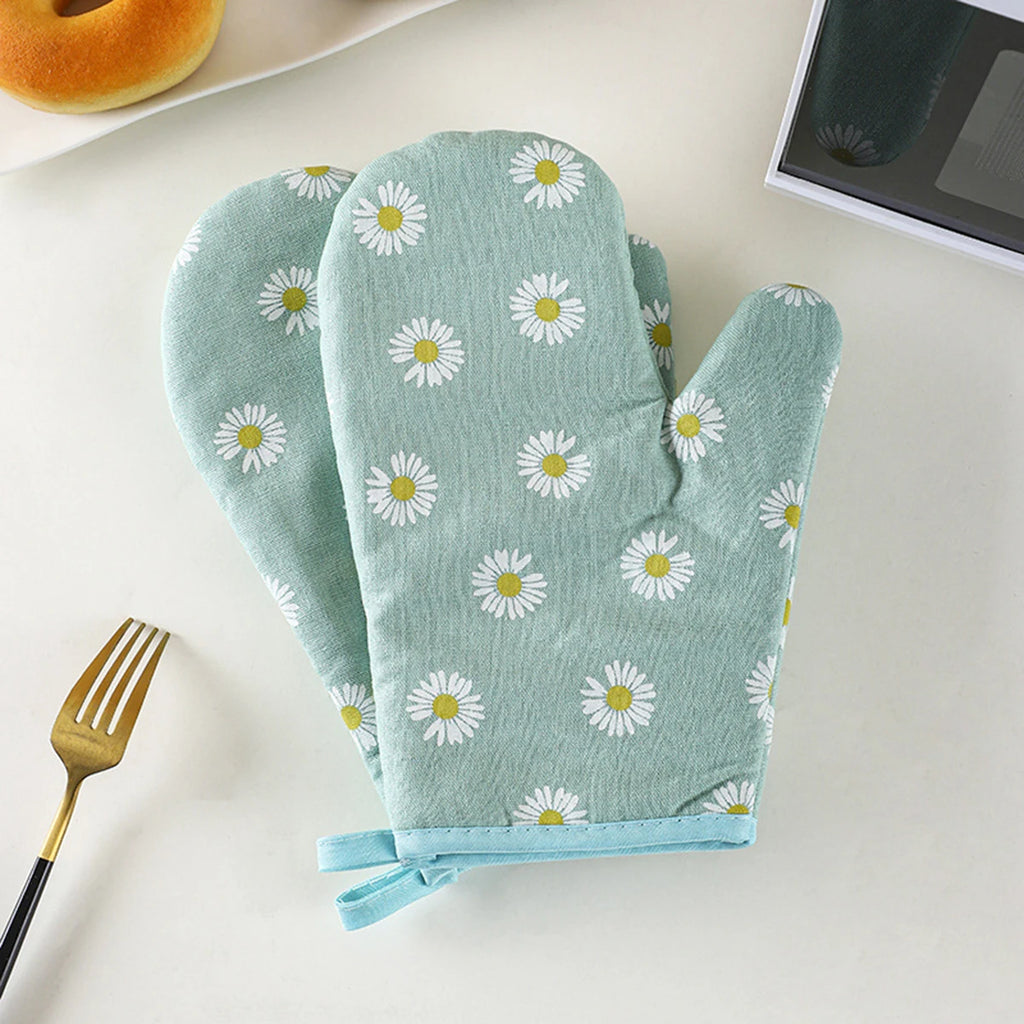 Daisy Print Oven Mitt – Heat-Resistant Kitchen Baking Glove