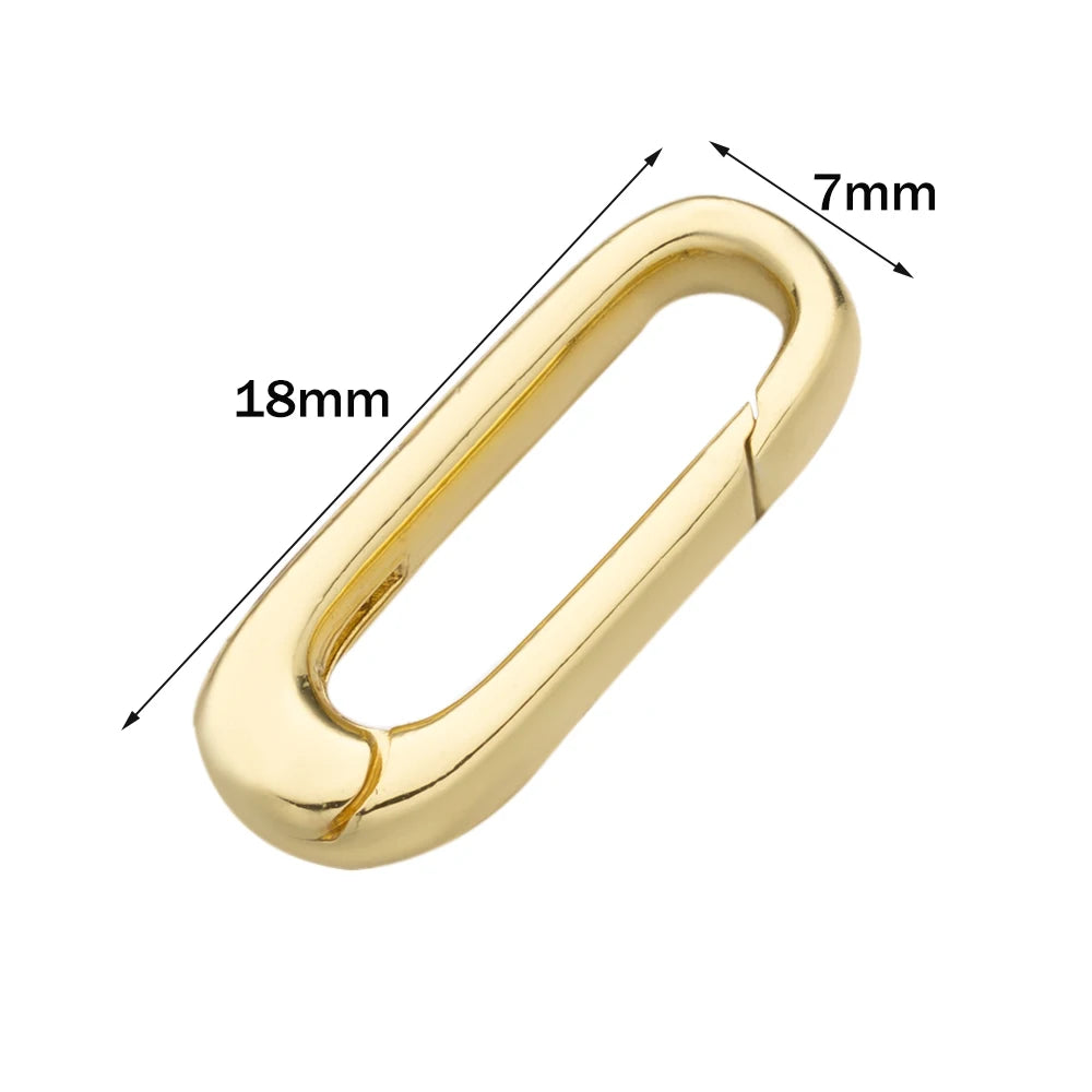 2pcs 14K18K Gold Filled Oval Clasp Spring Claps Connector Carabiner Keychain for DIY Jewelry Finding Necklace Bracelet Making Oasis Select 14K Gold 7x18mm