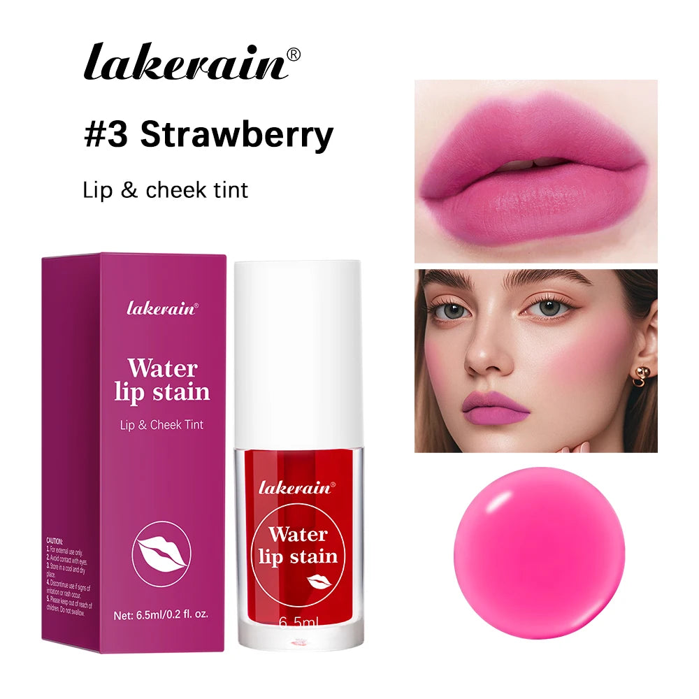 Fruity Water Lip Tin Lip Gloss Moisturizing Lip Glaze Long Lasting Lip Ink Face Lip Dual Purpose Liquid Lipstick Cosmetic Makeup Oasis Select 3