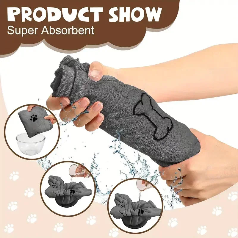 Quick-Drying Microfiber Dog Towel Absorbent Pet Bath Product Fiber Quick-drying Bath Towel Car Wiping Cloth Pet Supplies Oasis Select