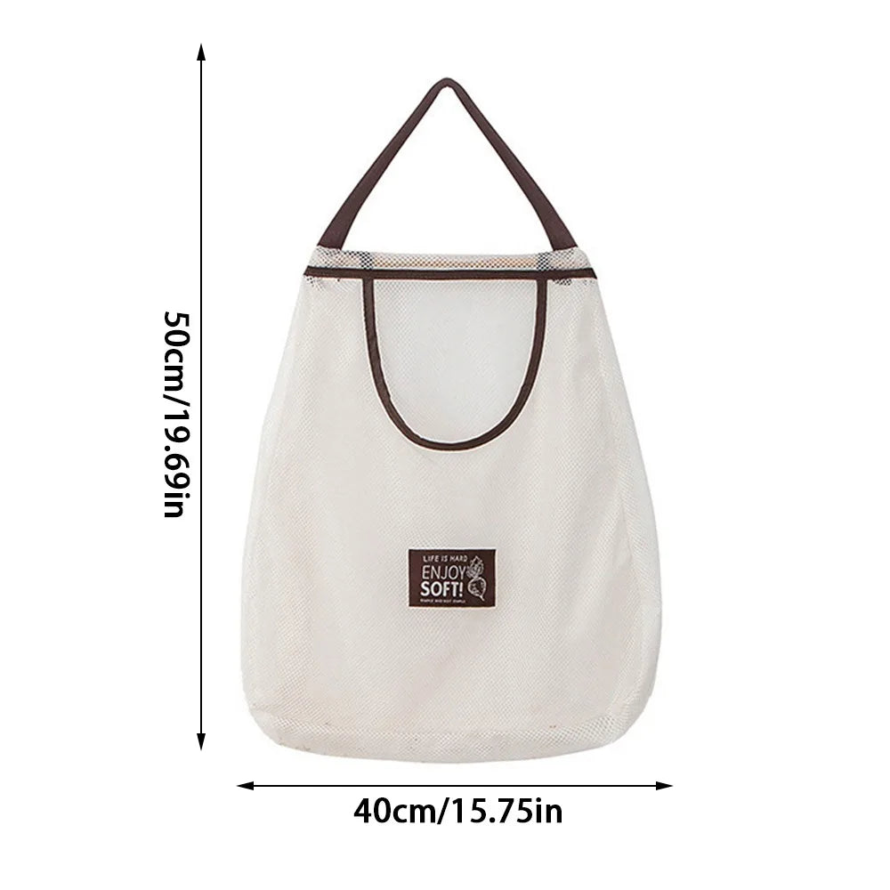 Large Mesh Hanging Storage Bag – Kitchen & Home Organizer