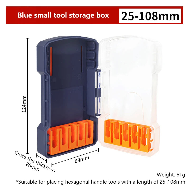 Drill Bit Storage Case Portable 6.35mm Hex Drill Bit Case 5 Sizes Water Resistant PVC Detachable Holder Hangable Storage Oasis Select A2