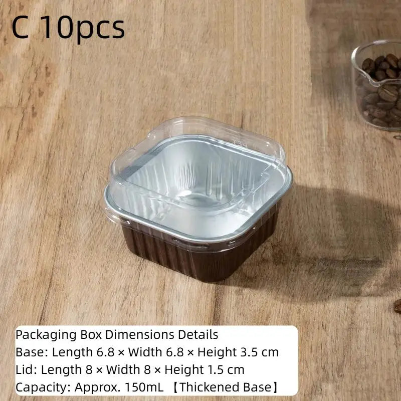 Square Food Grade Dessert Boxes with Clear Lids 10/20/50Pcs Stackable Container for Mousse Cake Birthday Party Favor Oasis Select 10pcs C