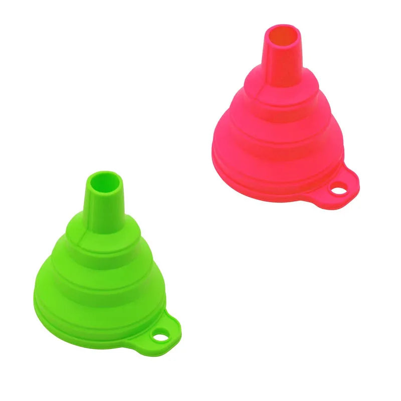 1/2pcs Silicone Folding Funnel Multifunctional Portable Kitchen Retractable Oil Leak Household Liquid Dispenser Kitchen Utensils Oasis Select 2pcs mix small 4