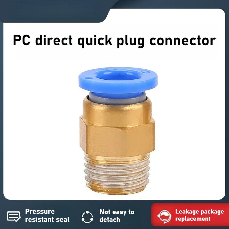 Quick Connector Tracheal Pneumatic PC8-02 Copper External Thread Straight Through Quick Insert Tracheal Connector PC1-03/12-04 Oasis Select