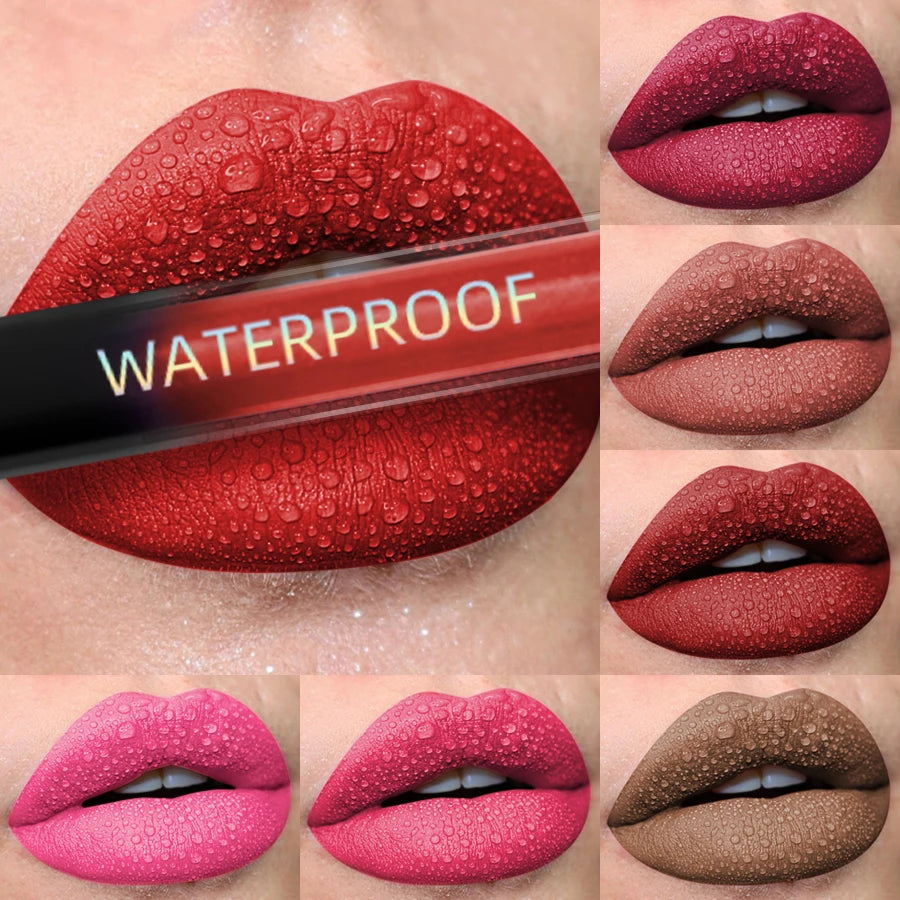 MCD 19-Shade Matte Velvet Liquid Lipstick – Waterproof Lip Glaze