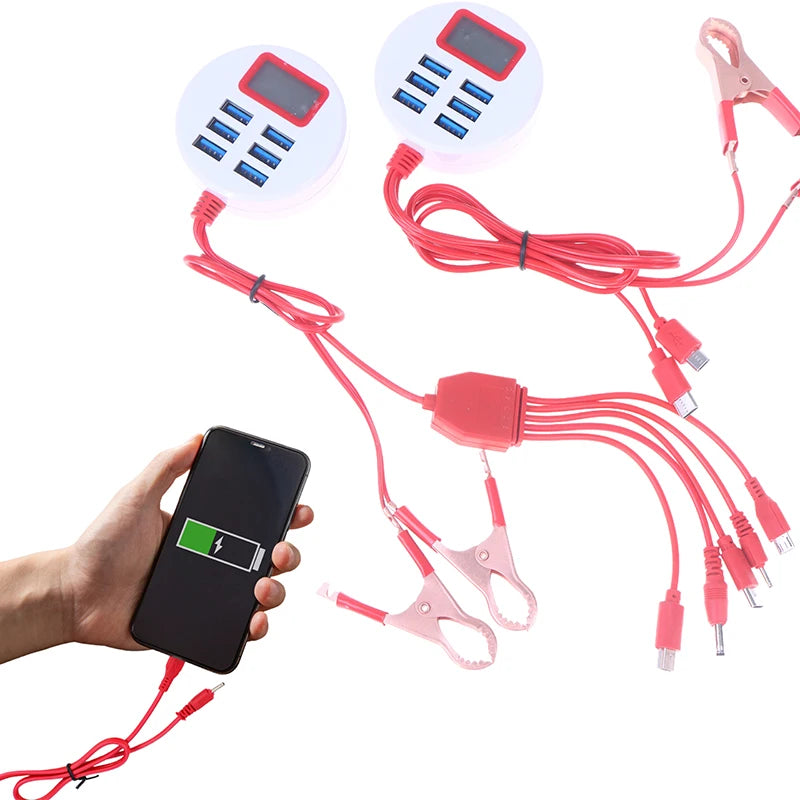 1Pcs 1 To 2/5 5V Multifunctional USB Power Converter 6 USB Ports Clip Charger With LCD 1A Charger For Battery Oasis Select