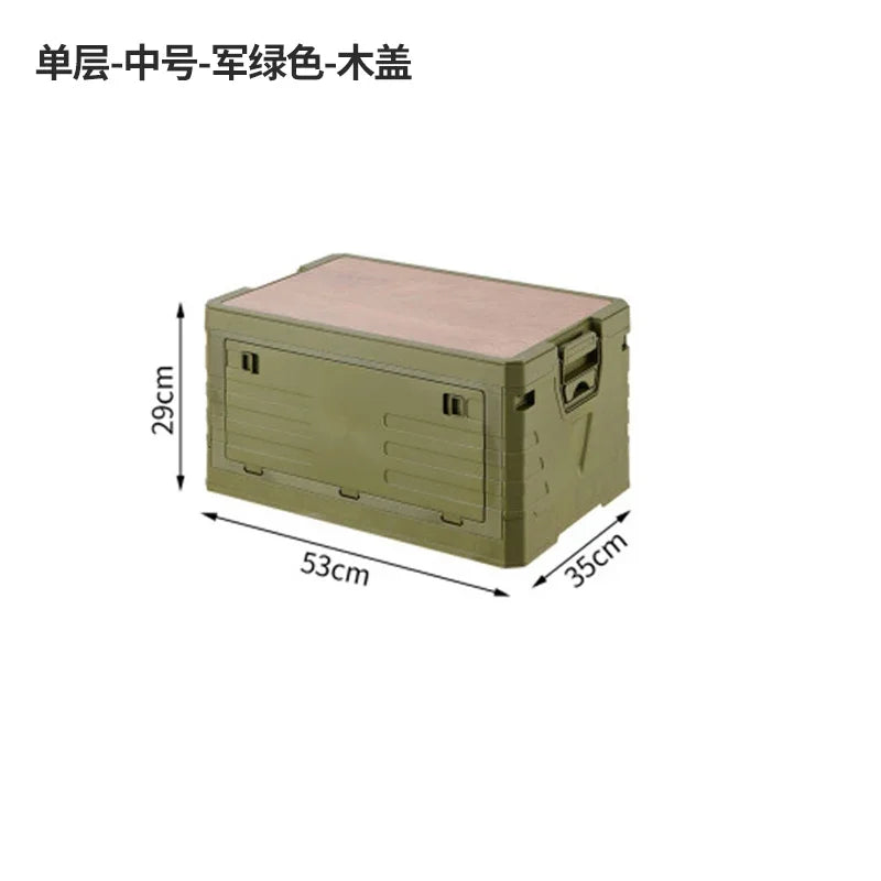 Multi-functional Outdoor storage box Household dustproof portable foldable large camping side door storage box Car finishing box Oasis Select 1st Floor Green