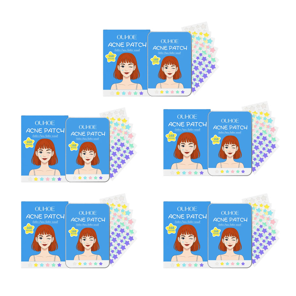 Star Shape Pimple Patches – 168pc Invisible Acne Stickers Acne Pimple Patches Oasis Select 5 x 168pcs Boxed